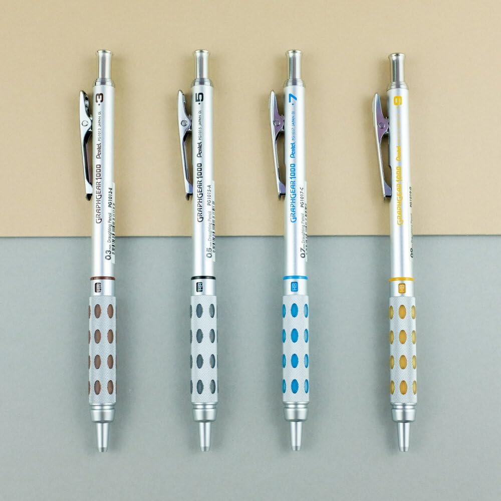 Pentel GraphGear 1000 Mechanical Pencil, (0.5mm) Point Size, Black Barrel, 1 Each (PG1015A)