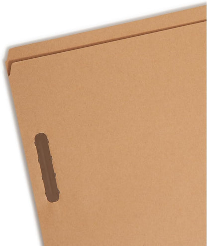 Smead Fastener File Folder, 2 Fasteners, Reinforced 2/5-Cut Tab Right of Center Position, Guide Height, Legal Size, Kraft, 50 per Box (19880)