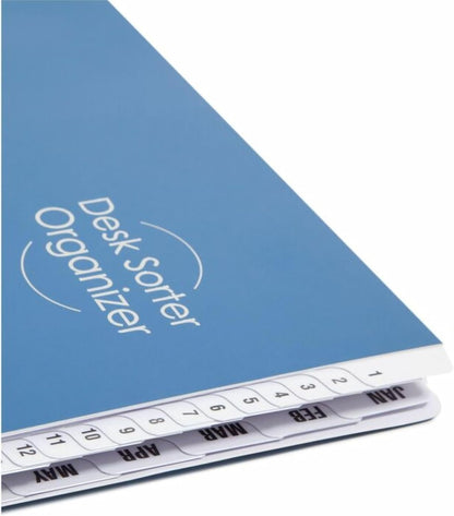 Smead Expandable Office Desk File Sorter, Office Supplies, Alphabetic (A-Z) Desk Organizer, 20 Indexing Dividers, Laminated Tabs, Letter Size, Dark Blue, Office Desk Accessories (89282)
