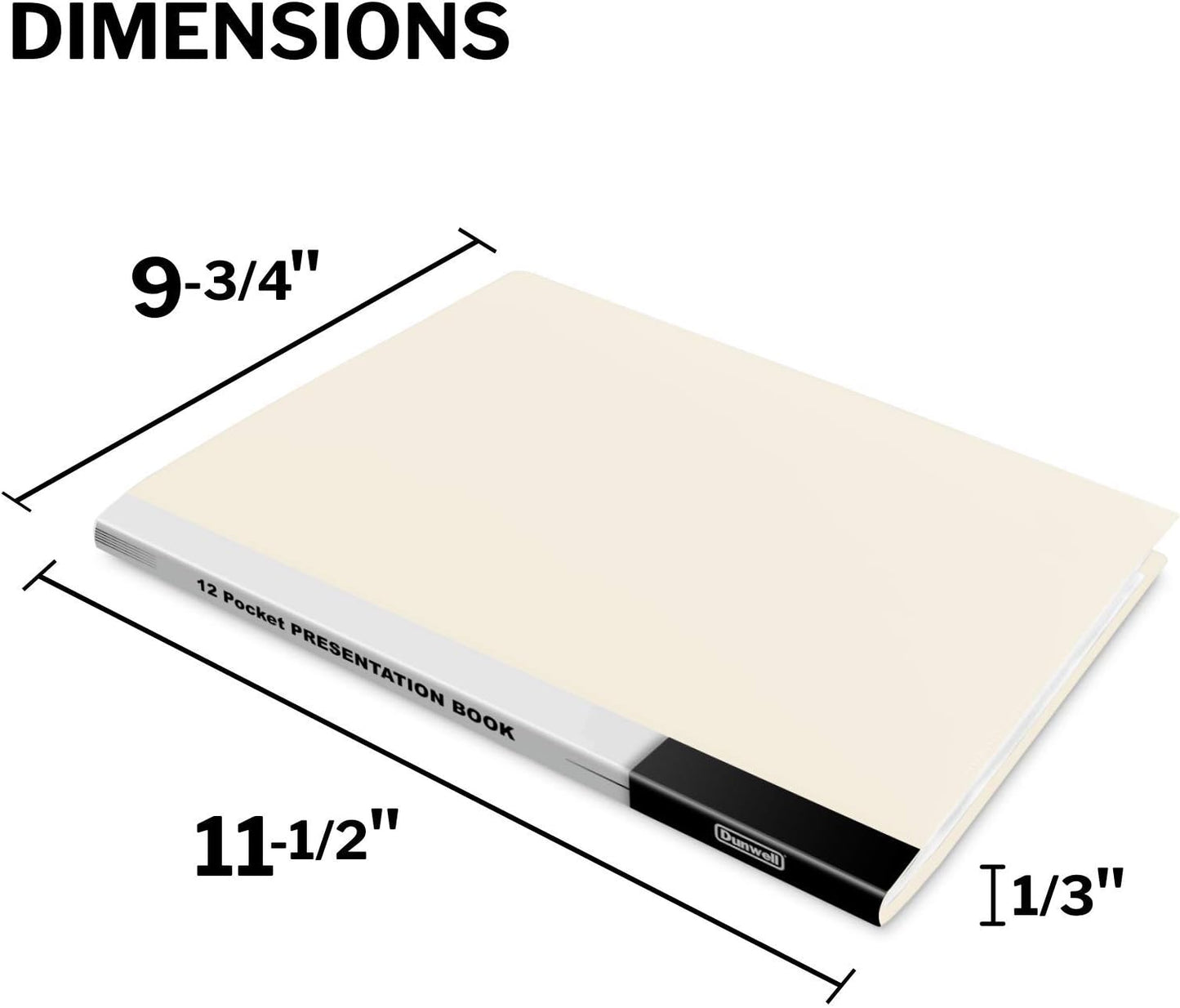 Dunwell Presentation Binder 24-Pocket, Displays 48 Pages, 8.5x11 Portfolio Binder with Plastic Sleeves, Storage and Organizer for Documents, Certificates, Projects, Photos (3 Pack, Black)