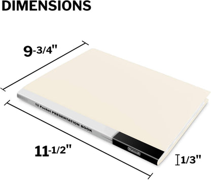 Dunwell Presentation Binder 24-Pocket, Displays 48 Pages, 8.5x11 Portfolio Binder with Plastic Sleeves, Storage and Organizer for Documents, Certificates, Projects, Photos (3 Pack, Black)