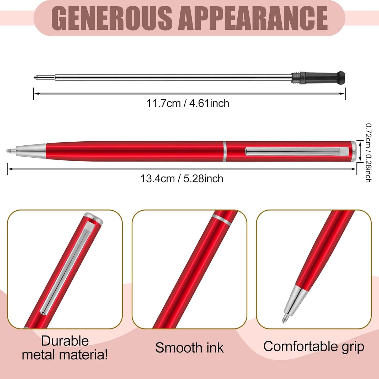 Zonon 240 Pcs Gold Metal Slim Ballpoint Pens Bulk Retractable Metallic Black Ink 1 mm Medium Point Smooth Writing Pens for Wedding Business Office Supplies Students Teachers Men Women Present