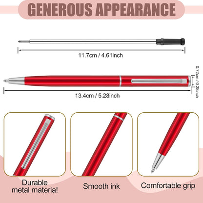 Zonon 240 Pcs Gold Metal Slim Ballpoint Pens Bulk Retractable Metallic Black Ink 1 mm Medium Point Smooth Writing Pens for Wedding Business Office Supplies Students Teachers Men Women Present
