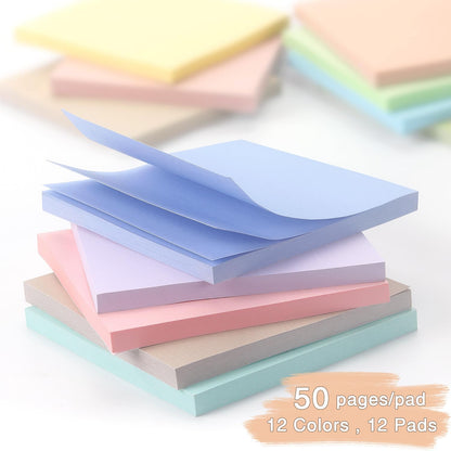 Sticky Notes 3x3inch, 8 Pads Self-Stick Notes, 8 Pastel Multi Colors with Gray Note Pads, Suitable for School, Home, Office, 80 Sheets/Pad