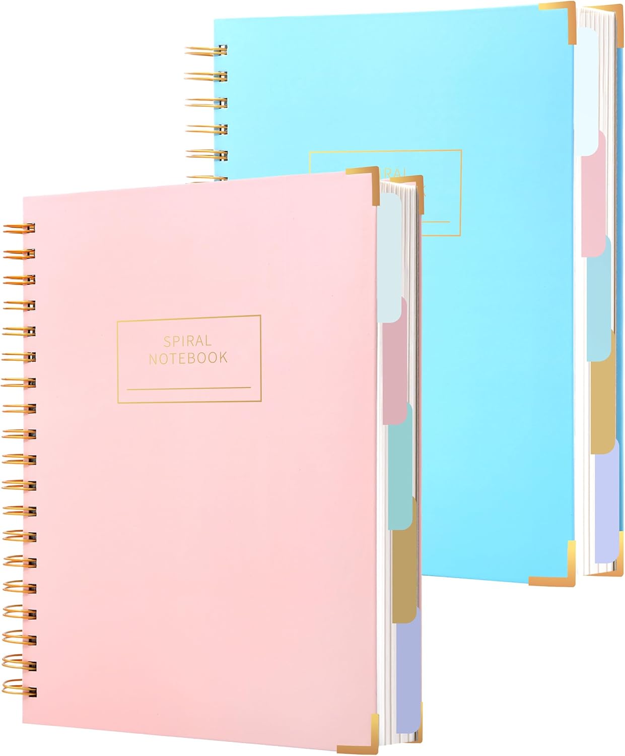 Hardcover Spiral Notebook with Tabs 8"x10" Large Spiral Lined Journals for Women with Dividers 240 Pages College Ruled Composition Notebook 5 Subject Notebook for Work, Back to School, Gifts, Purple
