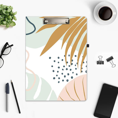 Hongri Clipboard Folio with Refillable Lined Notepad and Interior Storage Pocket for Students, Classroom, Office, Women, Man, Cute Custom Pattern, Size 12.8 x 9.2 in, Classic Flower