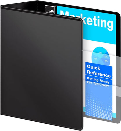 Wilson Jones 3 Ring Binder 4 Inch, Ultra Duty D-Ring View Binder with Extra Durable Hinge, Customizable, Black (W86641)