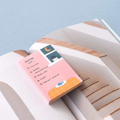 Monolike Memopad Memories design B SET - 4 Packs, 4 Different Designs, 100 Sheets Per Pad, Total 400 Sheets, Note pads, Writing pads, 3.15 x 4.17 Inches