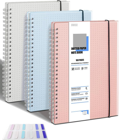 OWSC 4 Pack Lined Spiral Notebook, 5.9 x 8.3 Inches Notebooks for Work, School and Journal with 110 GSM Thick Paper, Small Notebook with 80 Sheets/160 Pages, Notebooks College Ruled for Note Taking