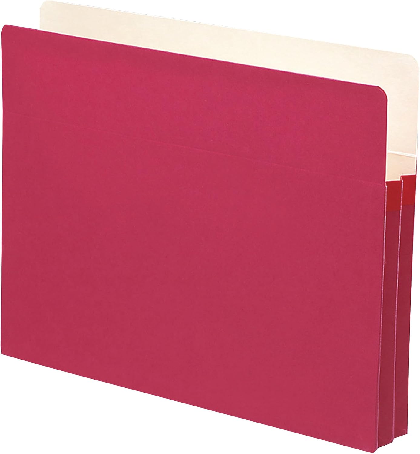 Smead File Pocket, Straight-Cut Tab, 1-3/4" Expansion, Letter Size, Redrope, 25 per Box (73214)