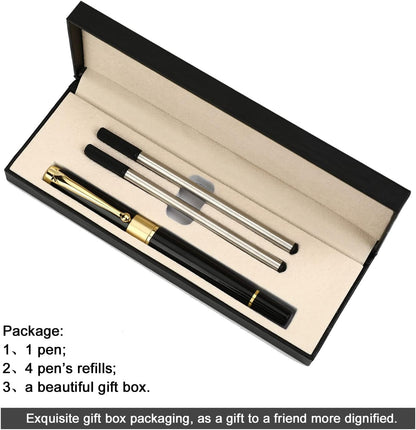 YIVONKA Ballpoint Pen Black Refill,Luxury Ballpoint Line width 0.5mm,Best Ball Pen Gift Set for Men & Women Professional Executive,Office,Nice BallPens Classy Gift Box (Black)