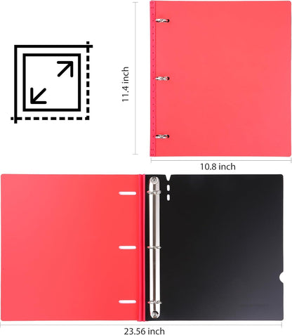 WOT I 1 Inch Telescoping 3 Ring Binder 4 Pack, Expandable Flexible Binder with Customizable Front Cover & Clear Catalog Pocket, Holds 225 Sheets, School Office Supplies, White