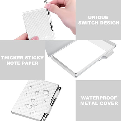 amassan Metal Small Notebook, Mini Notepad, Small Pocket Notepad Aluminum Note Case with Mini Metal Pen and 60-Page Sheets - Memo Books Note Pads(Gold)