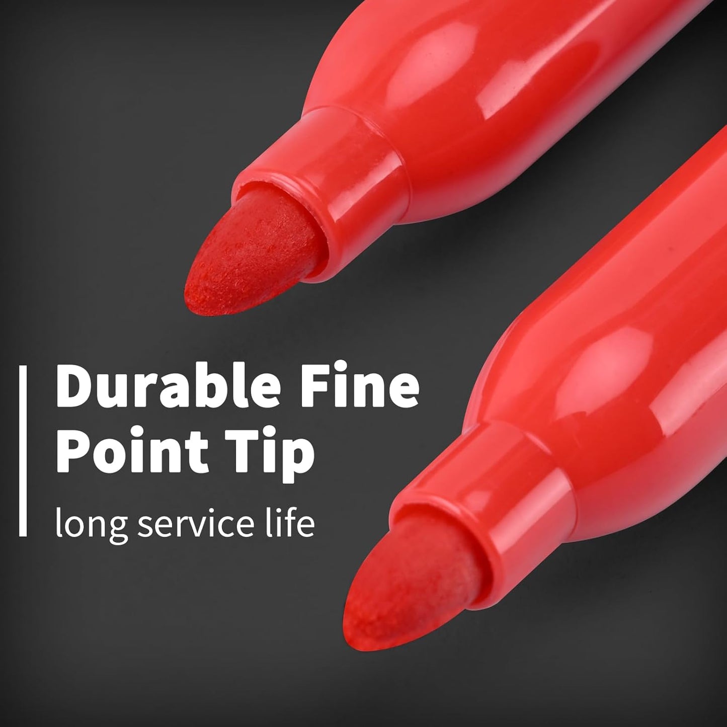Black Ultra Fine Point Permanent Markers, Extra Fine Tip, Quick Drying and Waterproof, Fade Resistant Perfect on Paper, Glass, Metal, Plastic, Wood, Office & School Use, 12 Pack