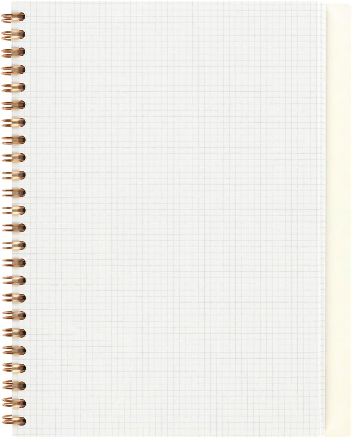 Maruman Septcouleur Grid Notebook- A5, 8.35" x 6.22", 100 Sheets / 200 Pages, 3mm Graph Paper Journal, Durable Rose Gold Wire-bound Spiral, Water Resistant Cover, Spicy Coral Pink, Made in Japan