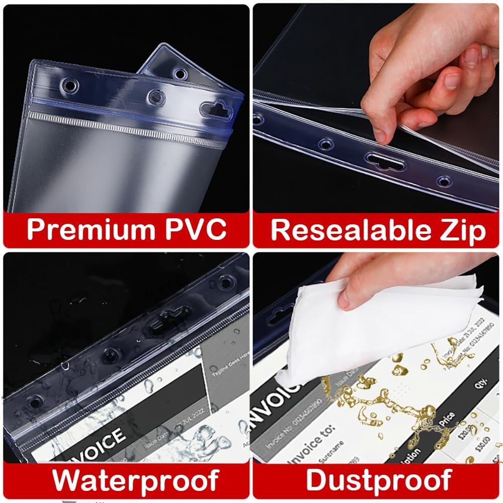 Bird Fiy Sheet Protectors 10 Pack 8.5" x 11" Waterproof Resealable Zip Wall Sign Holder Page Protectors Clear Photo Plastic Sleeves for Documents, Photos, and Wall Sign Display