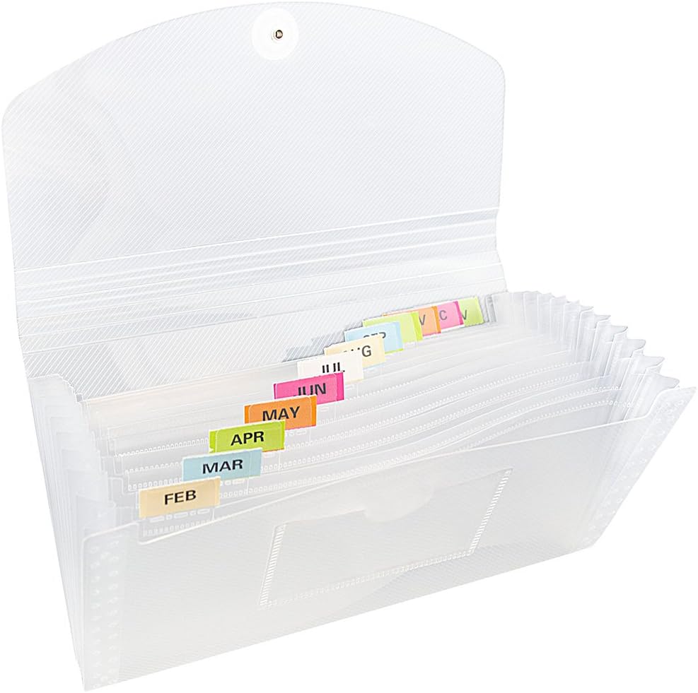 JAM Paper Accordion Folders - 13 Pocket Plastic Expanding File - Legal Size - 10 x 15 - Red - Sold Individually