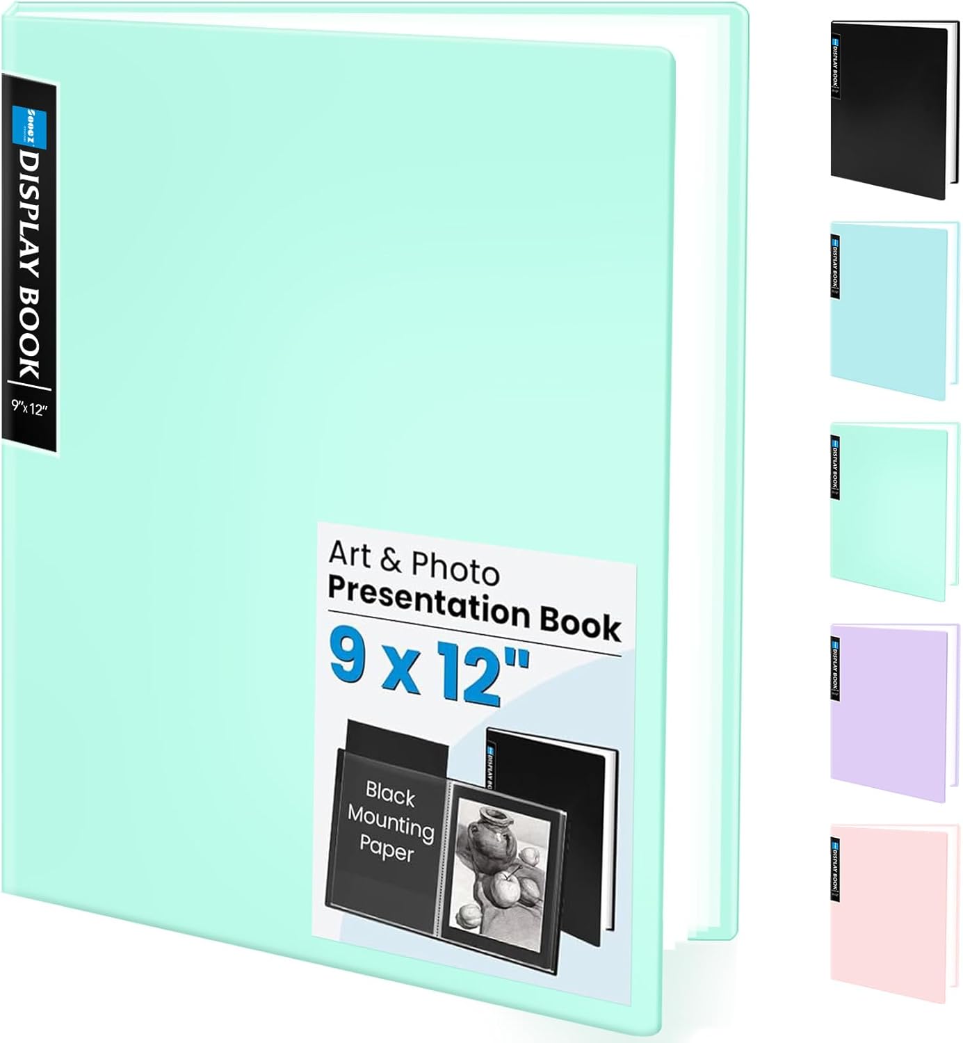 Sooez Art Portfolios 11"x17", Large Portfolio Folder with 30 Pockets & Black Inner Sheets, Display 60 Pages, 11 x 17 Presentation Book for Artwork Storage, Binder with Plastic Sleeves for Artist