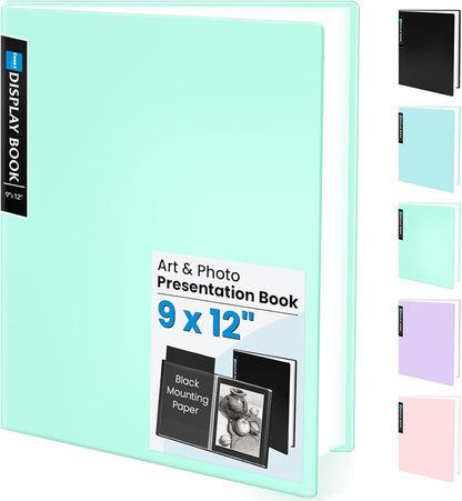 Sooez Art Portfolios 11"x17", Large Portfolio Folder with 30 Pockets & Black Inner Sheets, Display 60 Pages, 11 x 17 Presentation Book for Artwork Storage, Binder with Plastic Sleeves for Artist