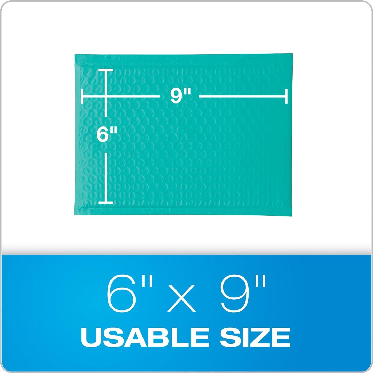 Quality Park Bubble Mailers, 6 x 9 Inch, White Poly Mailers, Padded Envelopes, Shipping Envelopes, Water Resistant, Self Seal, 50 Per Box (QUA85856), Plastic