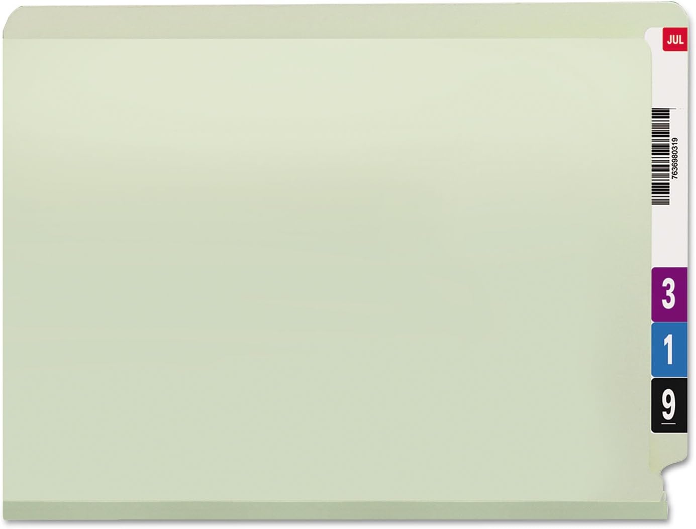 Smead End Tab Pressboard Fastener File Folder with SafeSHIELD Fasteners, 2 Fasteners, 1" Expansion, Letter Size, Gray/Green, 25 per Box (34705)
