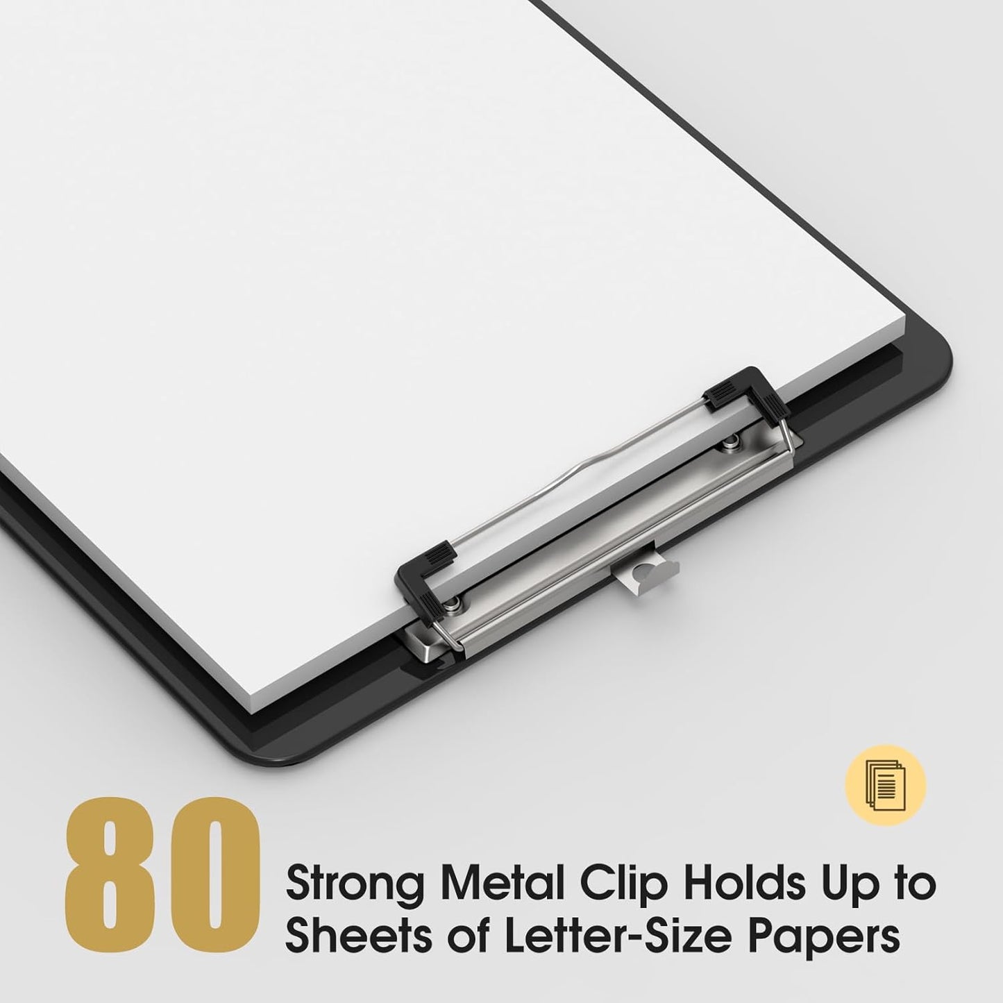 Plastic Clipboards 2 Pack, A4 Black Clip Board 8.5x11 for Classroom, Students, Kid, Woman, Size 9" x 12.5" with Low Profile Clip, Office & School Supply