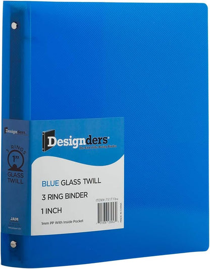 JAM PAPER Plastic 0.75 inch Binder - Clear 3 Ring Binder - Sold Individually