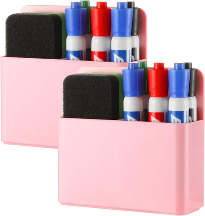 Camelmother 2Magnetic Marker Holder For Whiteboard Dry Erase Marker Holder For Office Refrigerator Fridge Classroom Must (black)