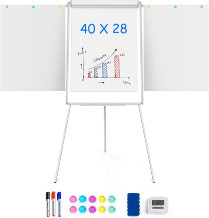 Easel Whiteboard - Magnetic Portable Dry Erase Easel Board 36 x 24 Tripod Whiteboard Height Adjustable Flipchart Easel Stand White Board for Office or Teaching at Home & Classroom (Black)