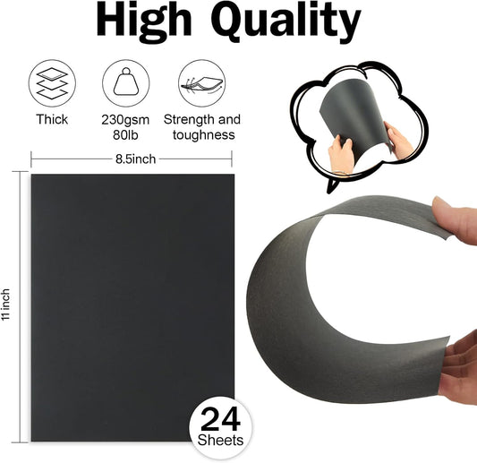 24 Sheets Cream Cardstock 8.5 x 11 Off White Paper, Goefun Ivory Card Stock Printer Paper for Cards Making, Office Printing, Certificate
