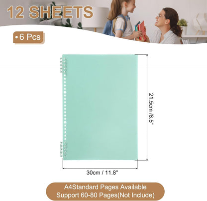 PATIKIL 12 Pack Binding Covers, A5(8.4x5.7 Inch) 22 Mil Plastic Notebook Covers Sheets with Binding Comb for Book Report Presentation, Light Blue