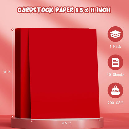 40 Sheets Cream Cardstock Paper 8.5 x 11, Ivory Cardstock Printer Paper 8.5x11, Off White Card Stock Paper 8.5 x 11, 200 GSM Construction Paper for DIY Cards, Greeting Cards, Wedding Invitations