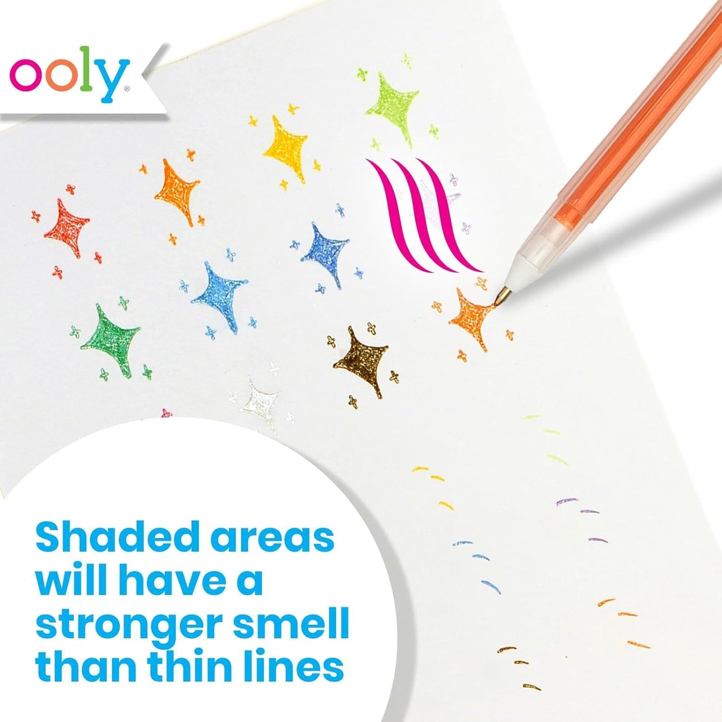 Ooly Scented Yummy Yummy Glitter Gel Pens Set of 12-1.00mm NIB Scented Glitter Pens for Kids and Adults, Art and Stationery Supplies