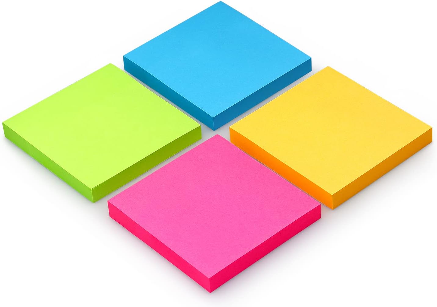 Sticky Notes 3x3 Self-Stick Notes Bright Colors Sticky Notes 4 Pads 100 Sheets/Pad (Yellow)