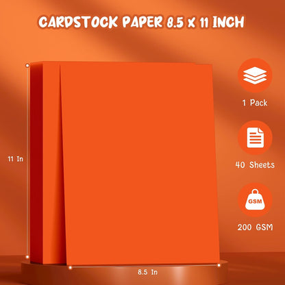 40 Sheets Cream Cardstock Paper 8.5 x 11, Ivory Cardstock Printer Paper 8.5x11, Off White Card Stock Paper 8.5 x 11, 200 GSM Construction Paper for DIY Cards, Greeting Cards, Wedding Invitations