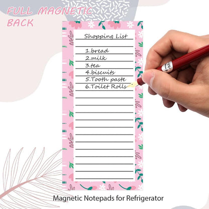 4 Pack Magnetic Notepads for Refrigerator, Full Magnet Back Design Magnetic Memo Pads, 50 Sheets per Note Pads To-Do List, Shopping List (Soft Gradient Style)