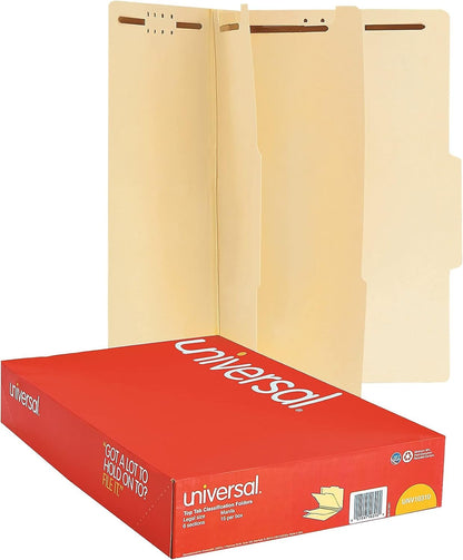 Universal 10310 Manila Classification Folders, Legal, Six-Section, 15/Box