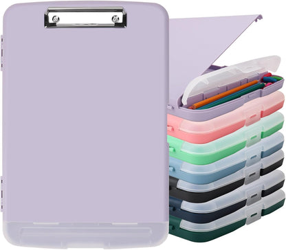 SFLHHDM Purple Clipboard, Clip Boards 8.5x11, Teacher Clipboards with Storage, Plastic Clipboard with Pen Holder, Clipboards Storage for Women Teachers Work, School & Office Supplies