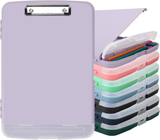 SFLHHDM Purple Clipboard, Clip Boards 8.5x11, Teacher Clipboards with Storage, Plastic Clipboard with Pen Holder, Clipboards Storage for Women Teachers Work, School & Office Supplies