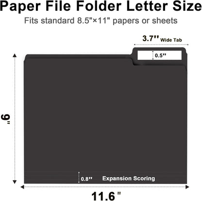 File Folder, RAZCC 150 Pack 1/3 Cut Tab File Folders Letter Size, Manila Folders, Folders with Tab, Great for Organizing and Easy File Storage