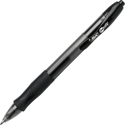 BIC Gelocity Original Black Gel Pens, Medium Point (0.7mm), 24-Count Pack, Retractable Gel Pens With Comfortable Grip