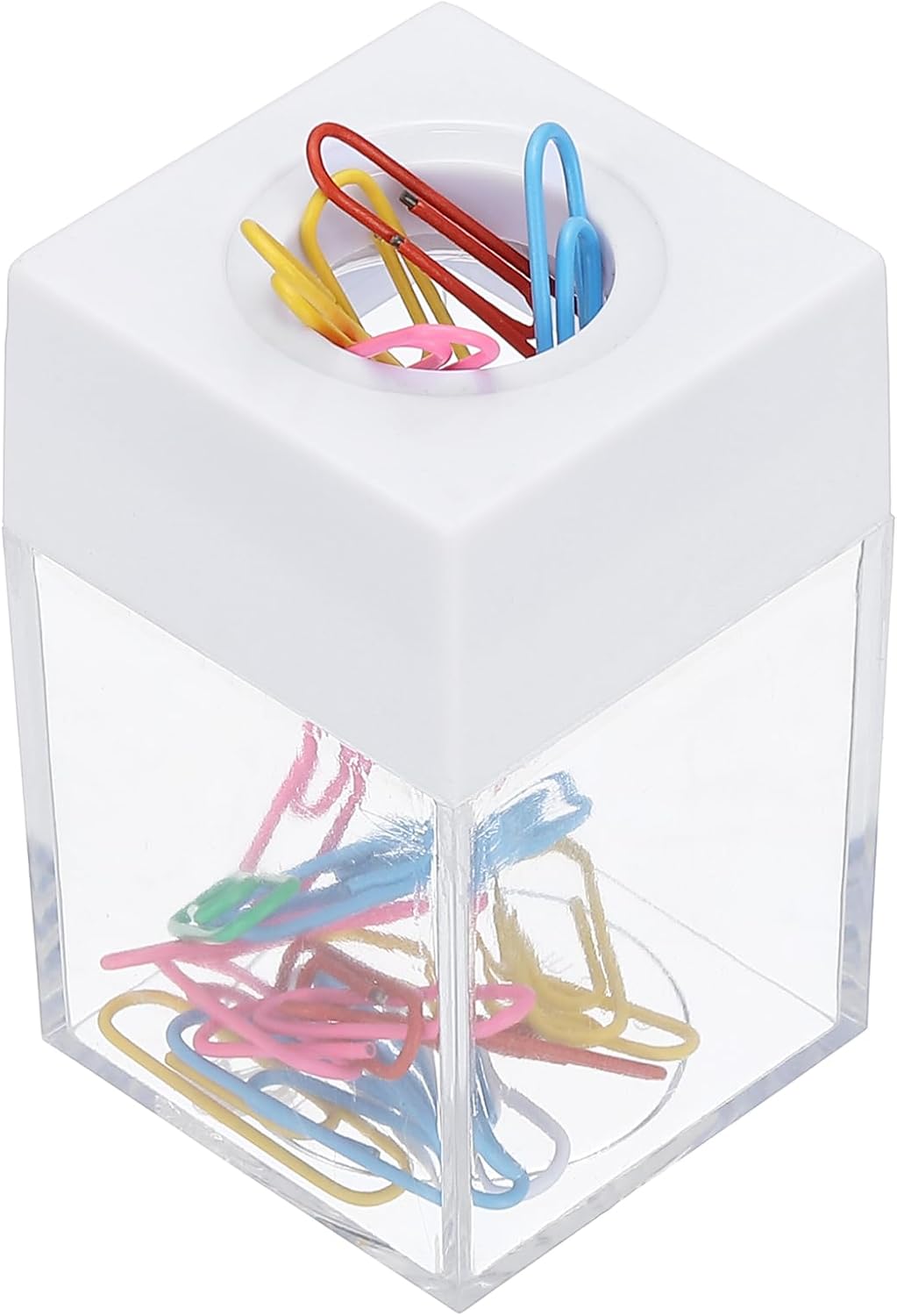 PATIKIL Magnetic Paper Clip Holder Dispenser, Large Capacity Paper Clip Organizers with Magnetic Top for Desk Supplies, Office, Classroom, Home, Purple
