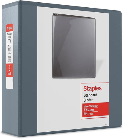 Staples Standard 2-Inch 3-Ring View Binder, Holds Up to 450 Sheets, Orange, Durable Binder for Office & School