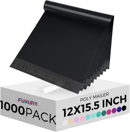 Fuxury Poly Mailers 10x13 Inch 100 Pack,Shipping Bags for Clothing,Strong Adhesive Mailing Envelopes,Heavy Duty Self Seal Plastic Postal Return Package Bags for Books Accessories Business,White