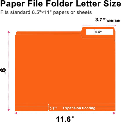 File Folder, RAZCC 150 Pack 1/3 Cut Tab File Folders Letter Size, Manila Folders, Folders with Tab, Great for Organizing and Easy File Storage