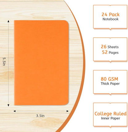 Oucaru 48PCS Pocket Notebook, 3.5" x 5.5", 8 Color, 52 Pages Blank Notebook Mini Notebook Journal, Small Notebook Memo Notepad for Students, Traveler, School Supplies