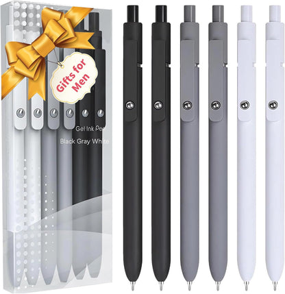 Vanhench 7Pcs 0.5 mm Black Ink Gel Pens Fine Point Smooth Writing Quick Dry Pen for Nurses Teacher Journaling Note Office Desk School Gift, Nice Cute Multifunction Writing Pens with Fidget Stress Ball