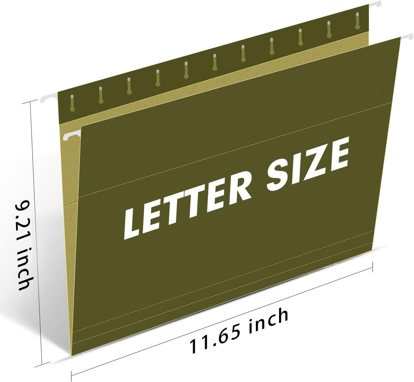 Hanging File Folders, RAZCC 30 Pack Letter Size Reinforced Hanging Folders with Heavy Duty 2 Inch Expansion for Bulky Files, Filing Cabinet, Adjustable Tabs, Green