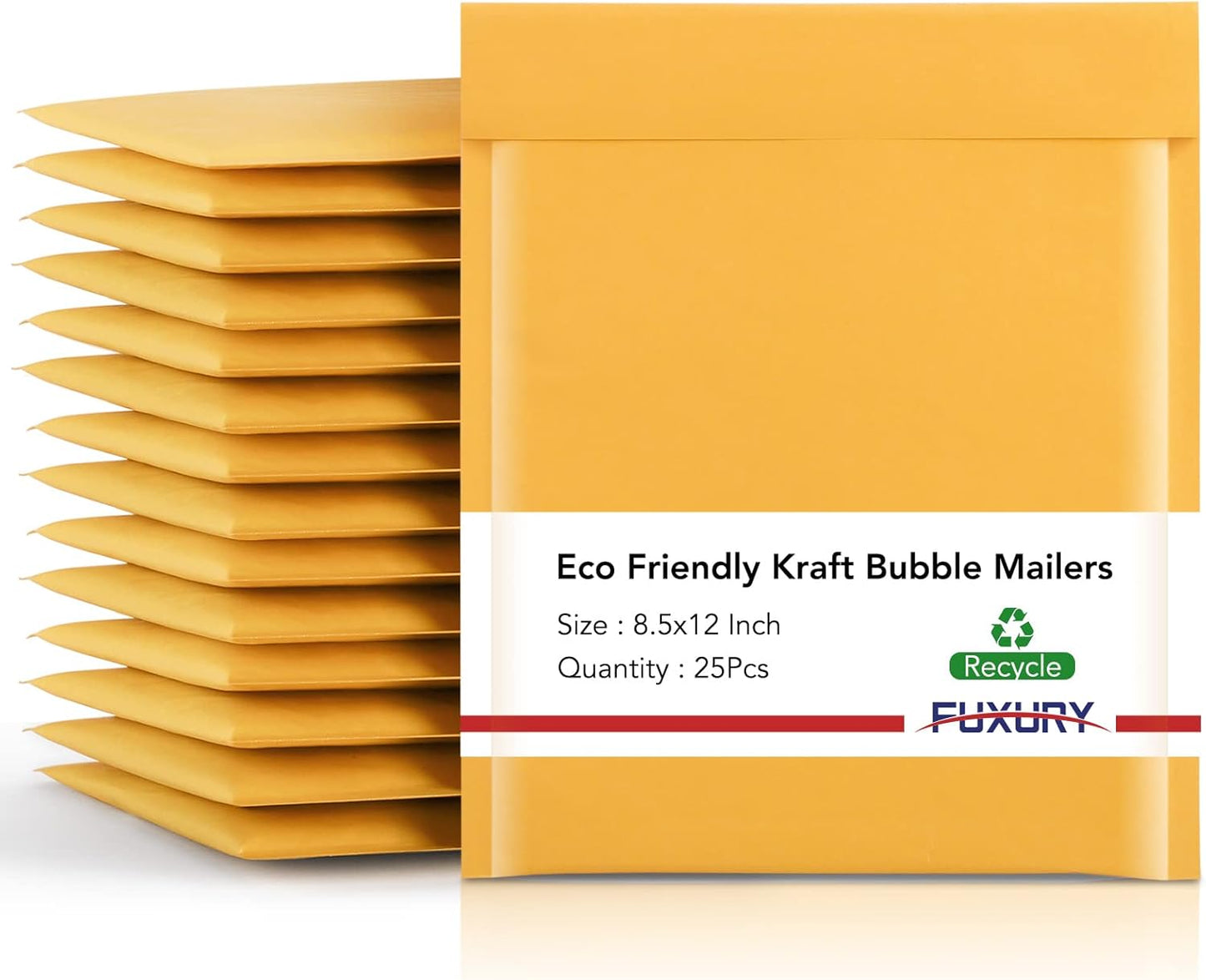 Fuxury Kraft Bubble Mailer 4x8” 50Pack Padded Envelopes Usable Size 4x7" Strong Adhesion Thick Bubble Envelopes Waterproof Cushioned Bubble Mailers Packaging for Small Business #000 Yellow