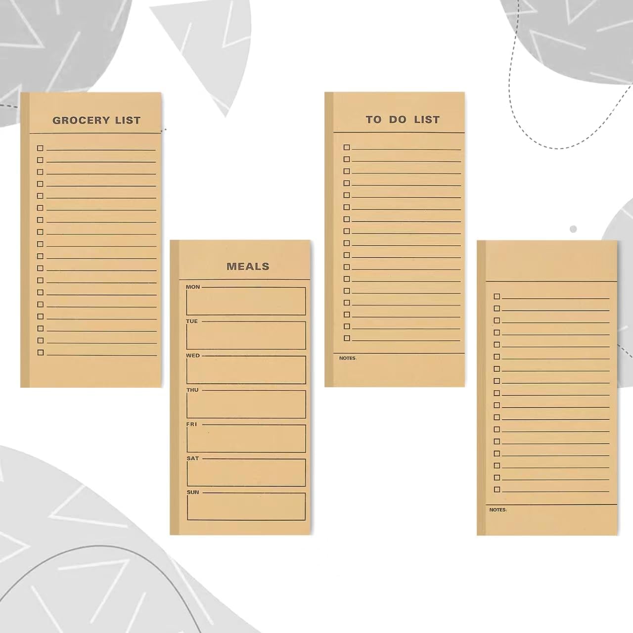 Utron 4 Pack Magnetic Notepads for Refrigerator, 50 Pages/BookGrocery List Magnet Pad for Fridge, Design Magnetic Grocery List Pad for Fridge, Grocery List Notepad, To-Do Memos, List